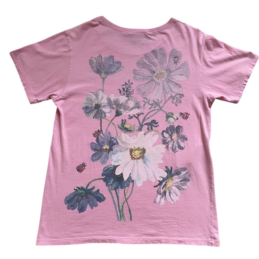 Gucci Pink Bambi Deer Floral Print Short Sleeve Cotton T-Shirt Womens Size Small - Picture 3 of 16